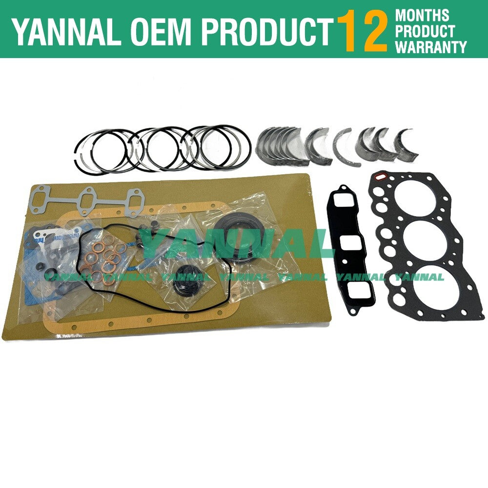 Suitable for 3TN66 and 3TN66UJ overhaul recirculation kits including piston rings, bearings, and gaskets.
