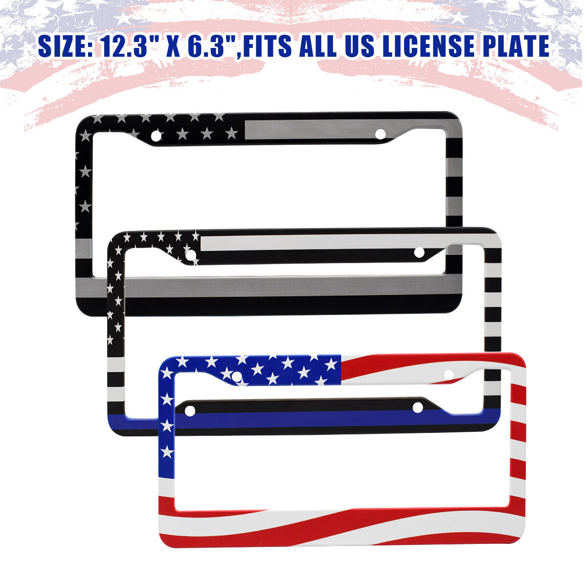 2-Pack for GMI US Flag Patriot Trucks, Car License Plates, and Chassis Covers n