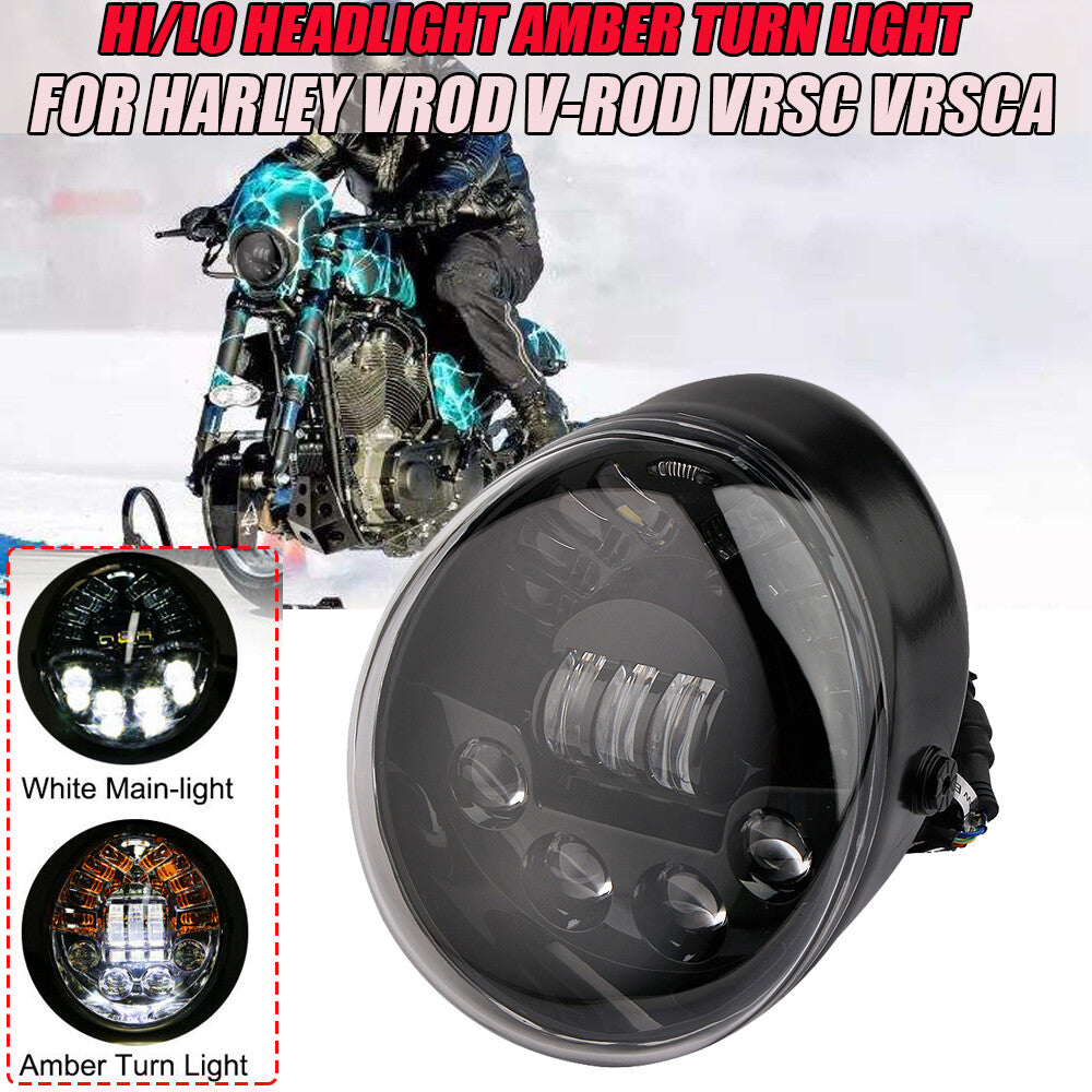 LED turn signals, headlights (high/low beam) suitable for Harley VRSC Vrod V-ROD 02-17