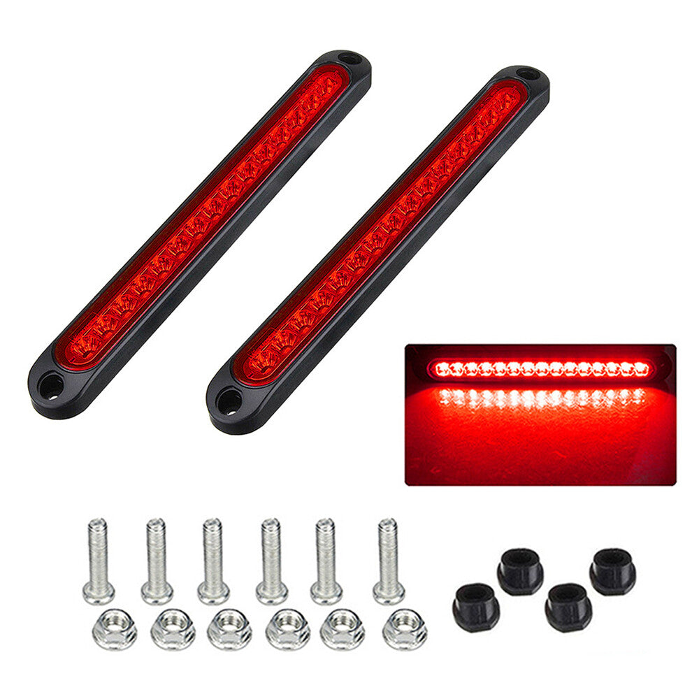 2-Pack Red LED Sealed Trailer Truck RV Stop Rear Steering Brake 10-inch Light Strip n
