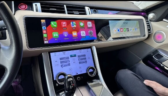 Car stereo 12.3 + 12.3 inch for Range Rover Sports 2014 - 2019: Radio, GPS, Navi, CarPlay.
