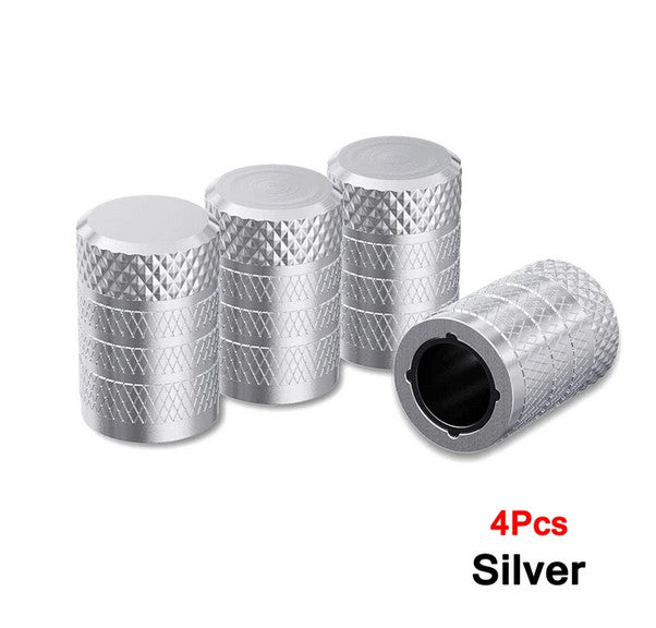4 Pcs Car Tire Flap Lever Air Dust Cap Dust Silver Spike for Subaru for Saab - v
