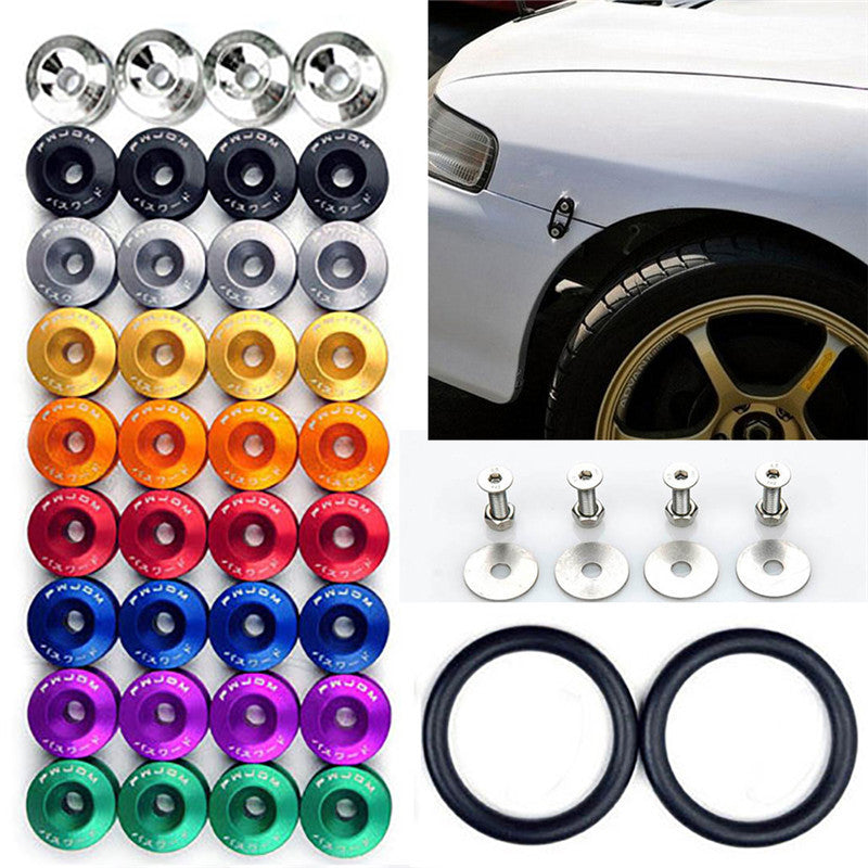 8-piece JDM aluminum quick-release fastener rear bumper fender cover kit