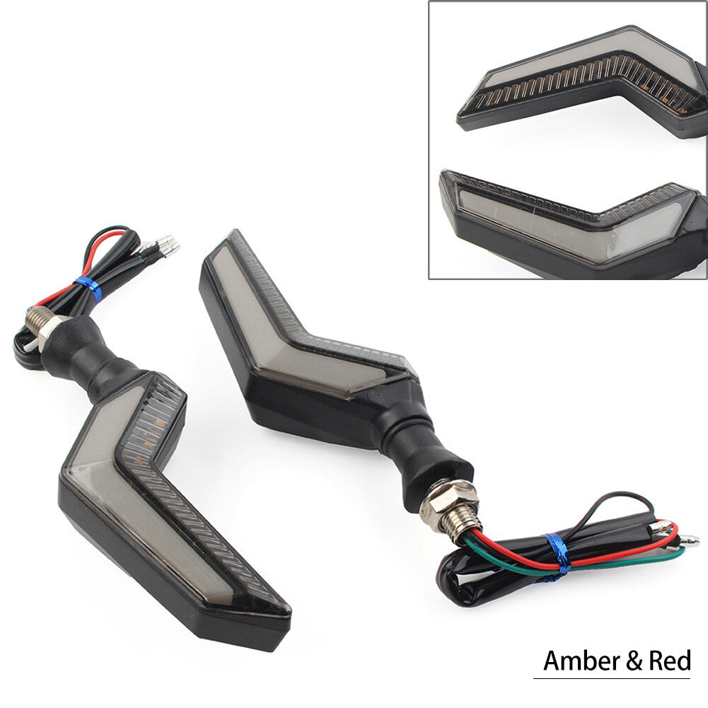 Flasher LED Turn Signal Lights Amber Blinker DRL Red Lamp Fit for Honda Motorcycle Q