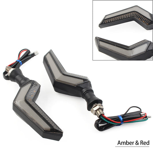 Flasher LED Turn Signal Lights Amber Blinker DRL Red Lamp Fit for Honda Motorcycle Q