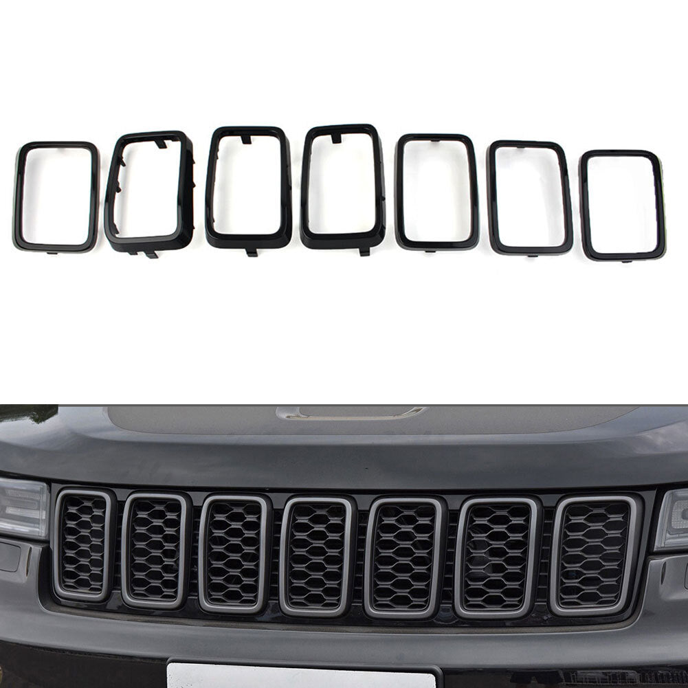for Jeep Grand Cherokee 2017-21 Car Front Grille Grill Insert Ring Cover Trim