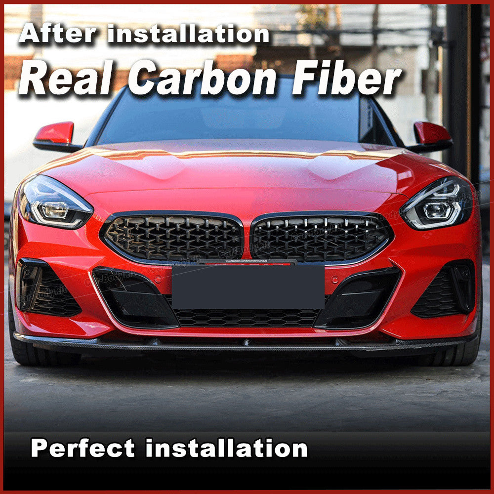 for BMW Z4 G29 M40i M-Sport 2019-2024 REAL CARBON Front Bumper Lip Chin Spoiler