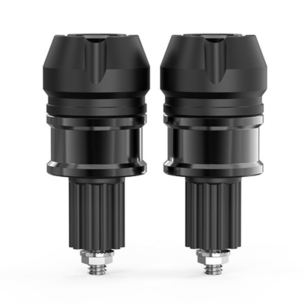Pair CNC Aluminum Motorcycle ATVs Handlebar Grips Bar End Cap Plugs Slider Black Q