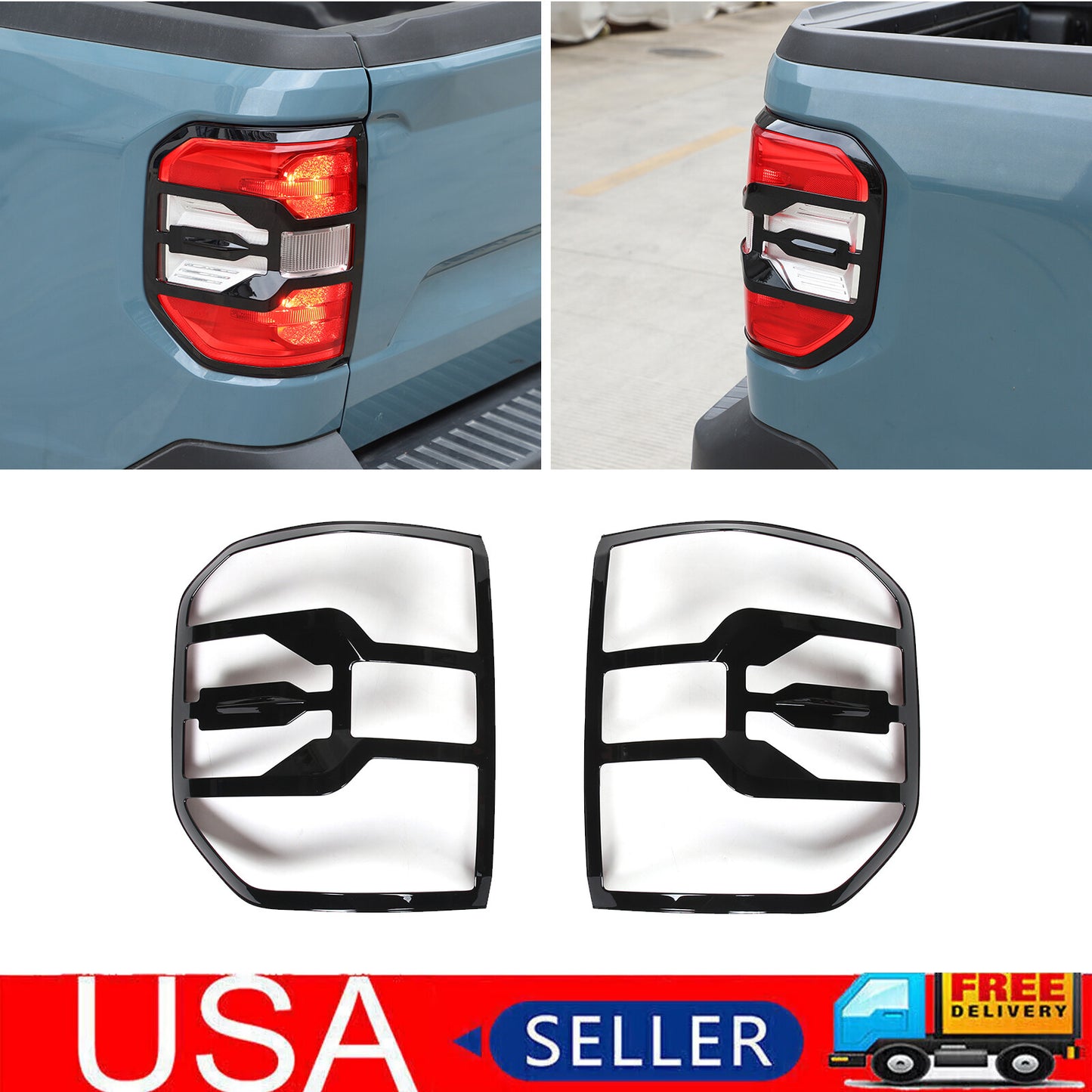 Gloss black taillight bezel cover trim  for ford  Maverick 2022 - 2024 dual-model