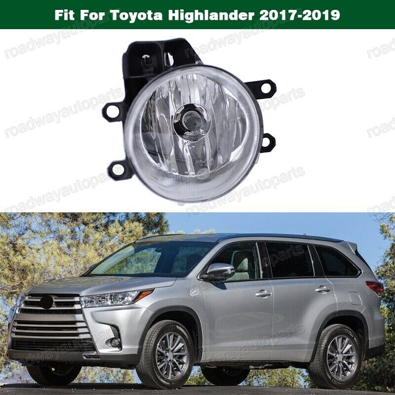 Clear Front Bumper Fog Light Driving Lamp Right for Toyota Highlander 2017-2019