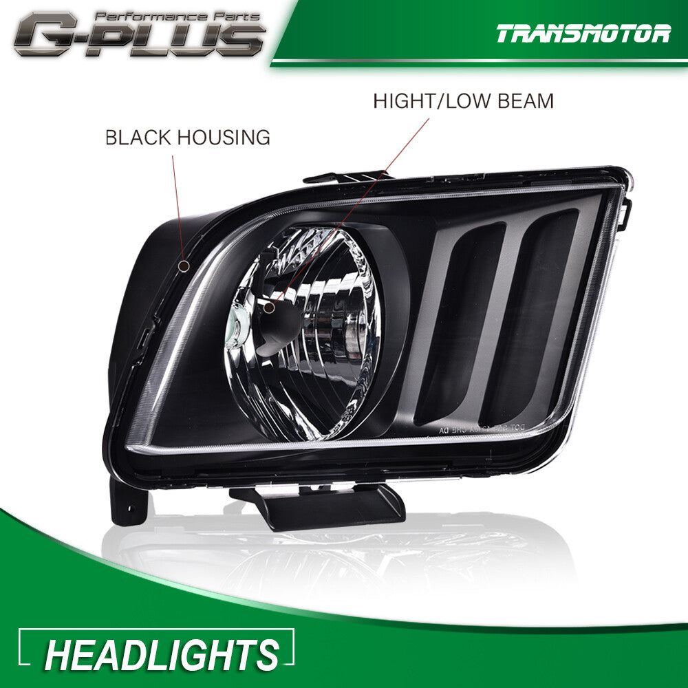 Black house headlights are suitable for 05-09 for MUSTANG to replace lights in the United States- v