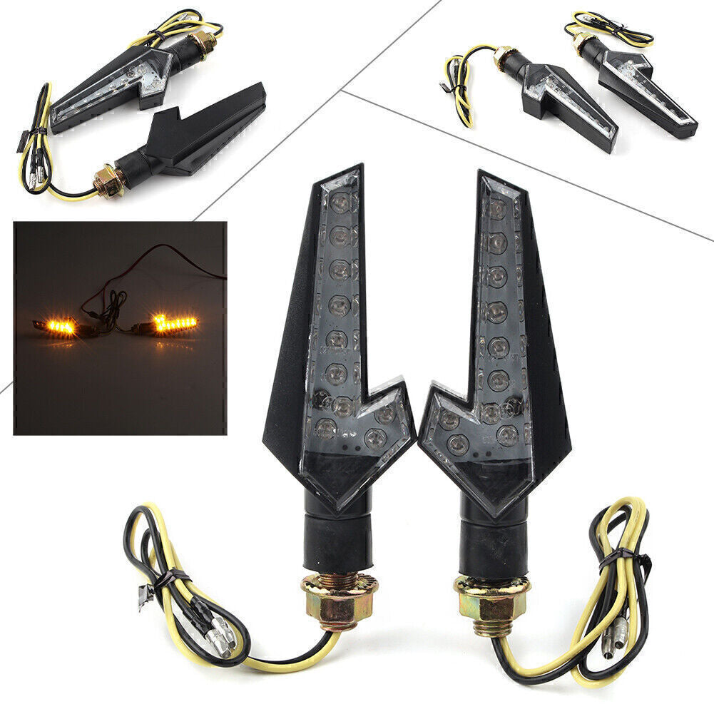 2x Universal Motorcycle 12V Turn Signal Light LED Indicator Lamp Custom Touring Q