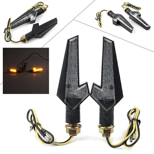 2x Universal Motorcycle 12V Turn Signal Light LED Indicator Lamp Custom Touring Q