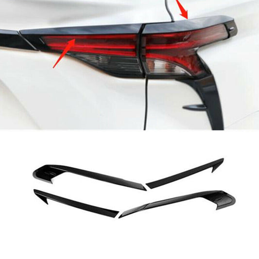 4X Gloss Black Rear Tail Light Lamp Eeybrow Cover Trim for Toyota for Sienna 21-2024