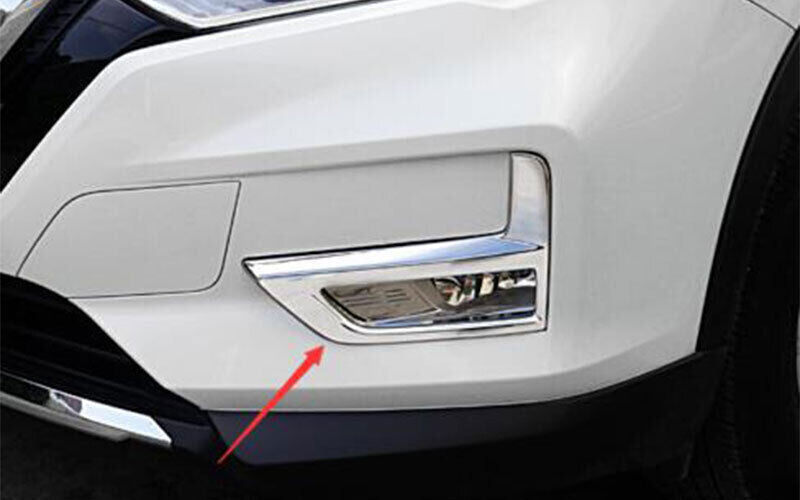 2PC ABS Chrome Front Bumper Fog Light Lamp Frame Trim for Nissan Rogue 17~2020