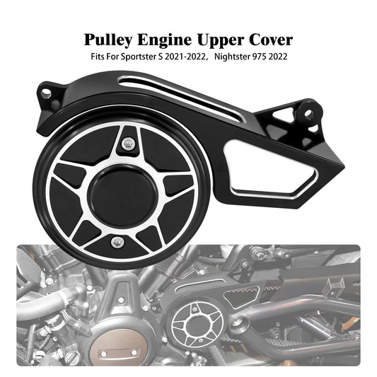 Black Side Sprocket Pulley Engine Cover for Harley Sportster S RH1250S 2021-2023 Q