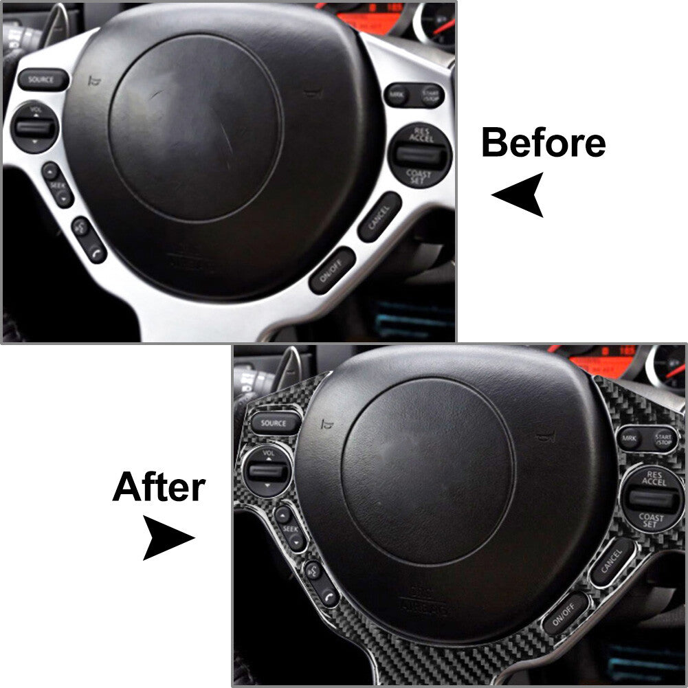 Steering Wheel Button Frame Cover Trim Fit for Nissan GTR R35 2008-2016 Carbon Black