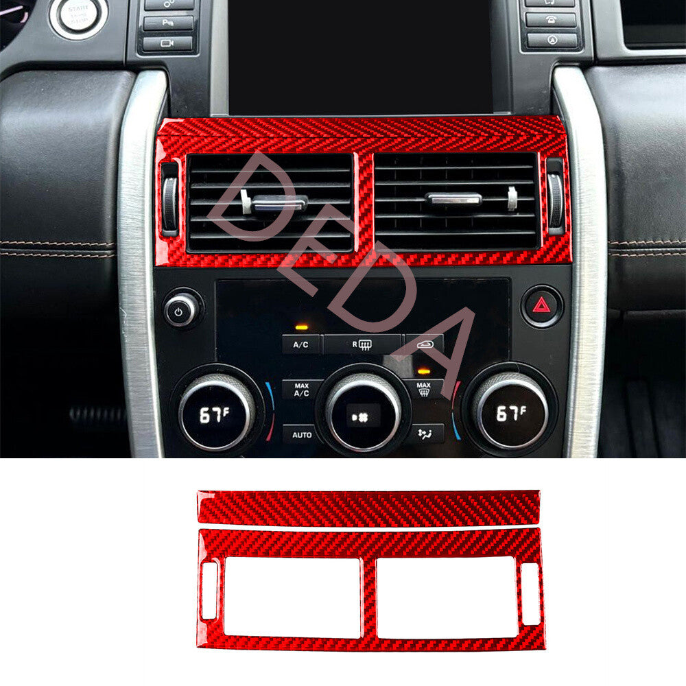 Red Carbon Center Air Vent Outlet Cover for Land Rover Discovery Sport 2015-2019