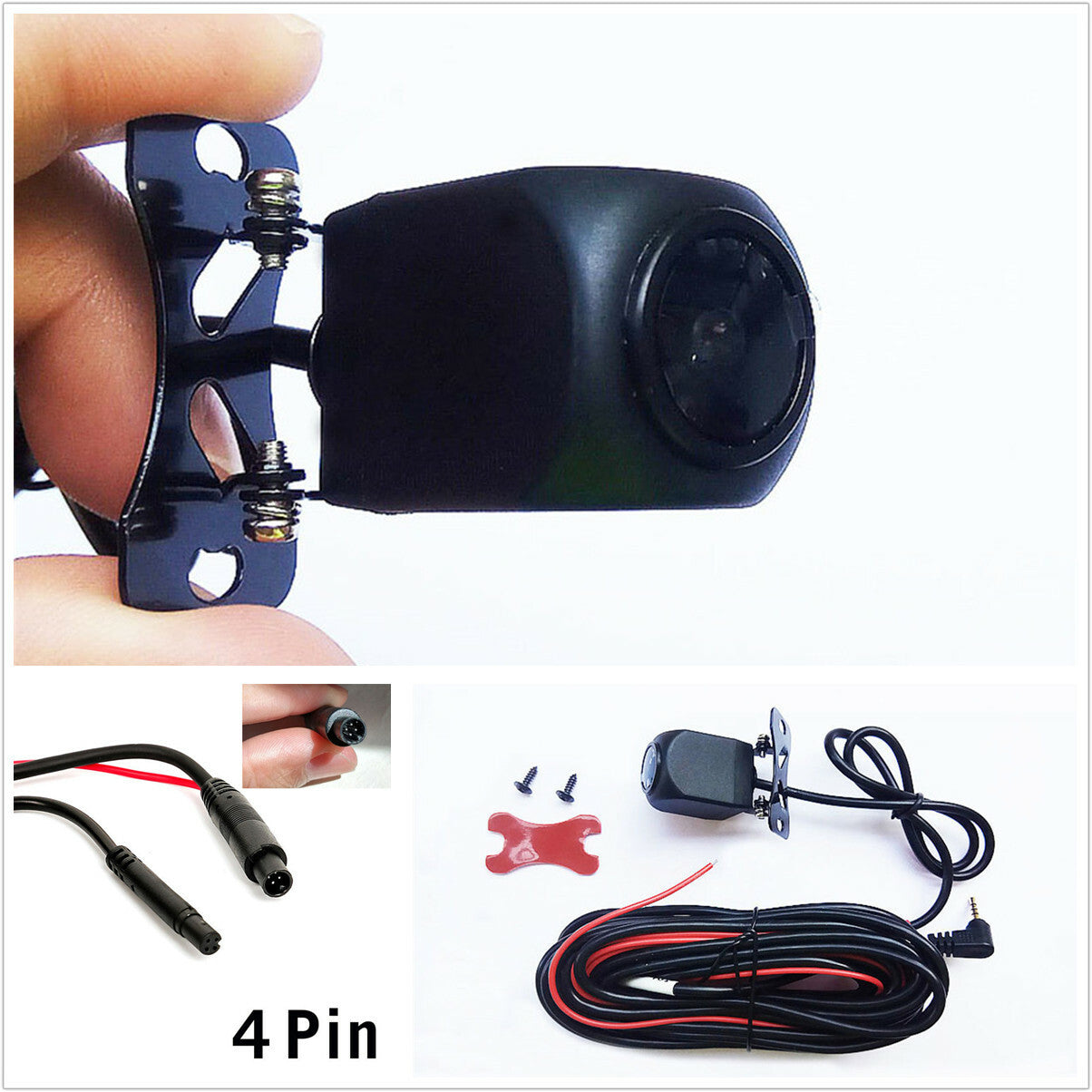 4Pin Car 170° DVR Mirror Dash Cam Rear View Camera 2.5mm Night Vision Waterproof