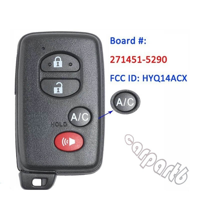 for Toyota Prius 2010 2011 2012 2013 2014 2015 for Smart Remote Key Fob 271451-5290 Q