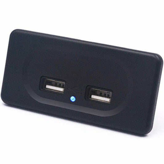 Dual USB Car Boat Fast Charger Socket Blue LED Power Outlet For Mobile Phone