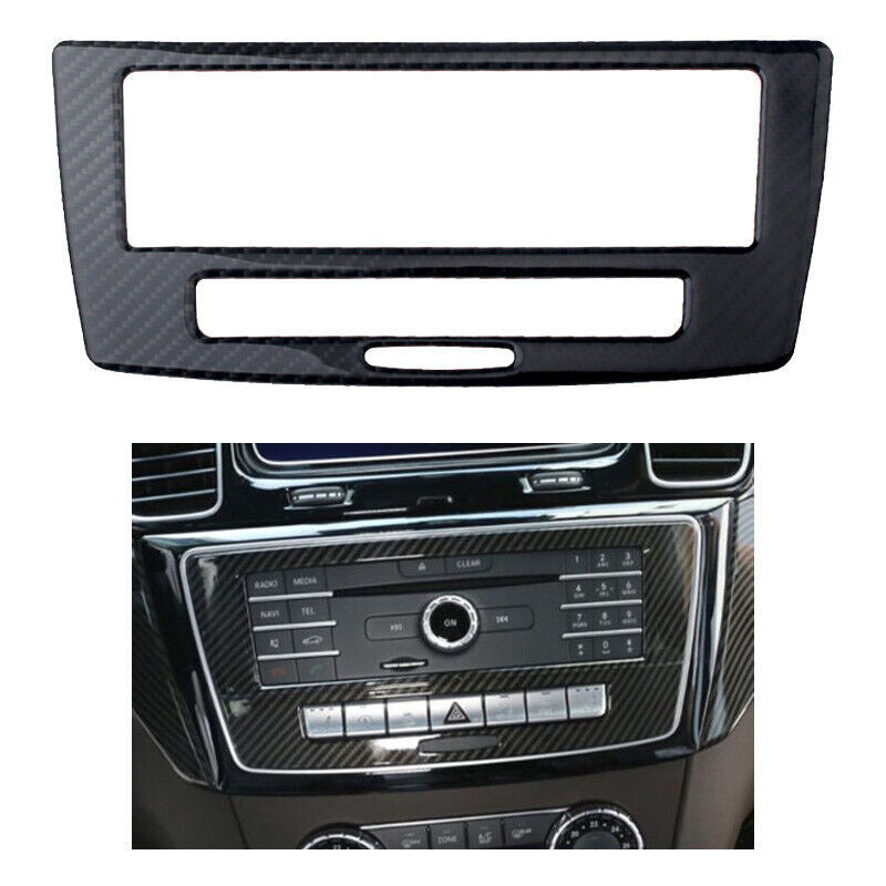 Black carbon fiber car center console CD panel decorative sticker for GLE, GLS, ML, GL- n