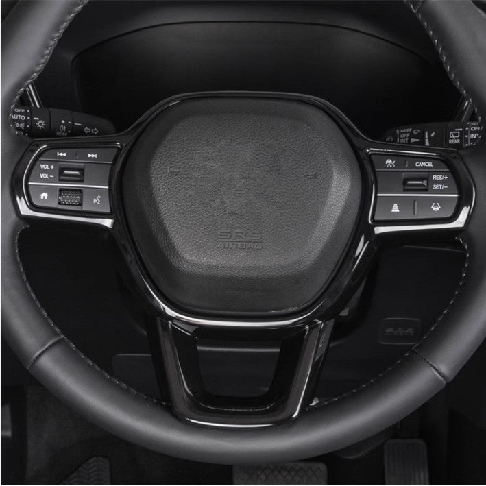 Bright black internal Steering Wheel Trim 1pcs for Honda CRV CR-V 2023 2024 v