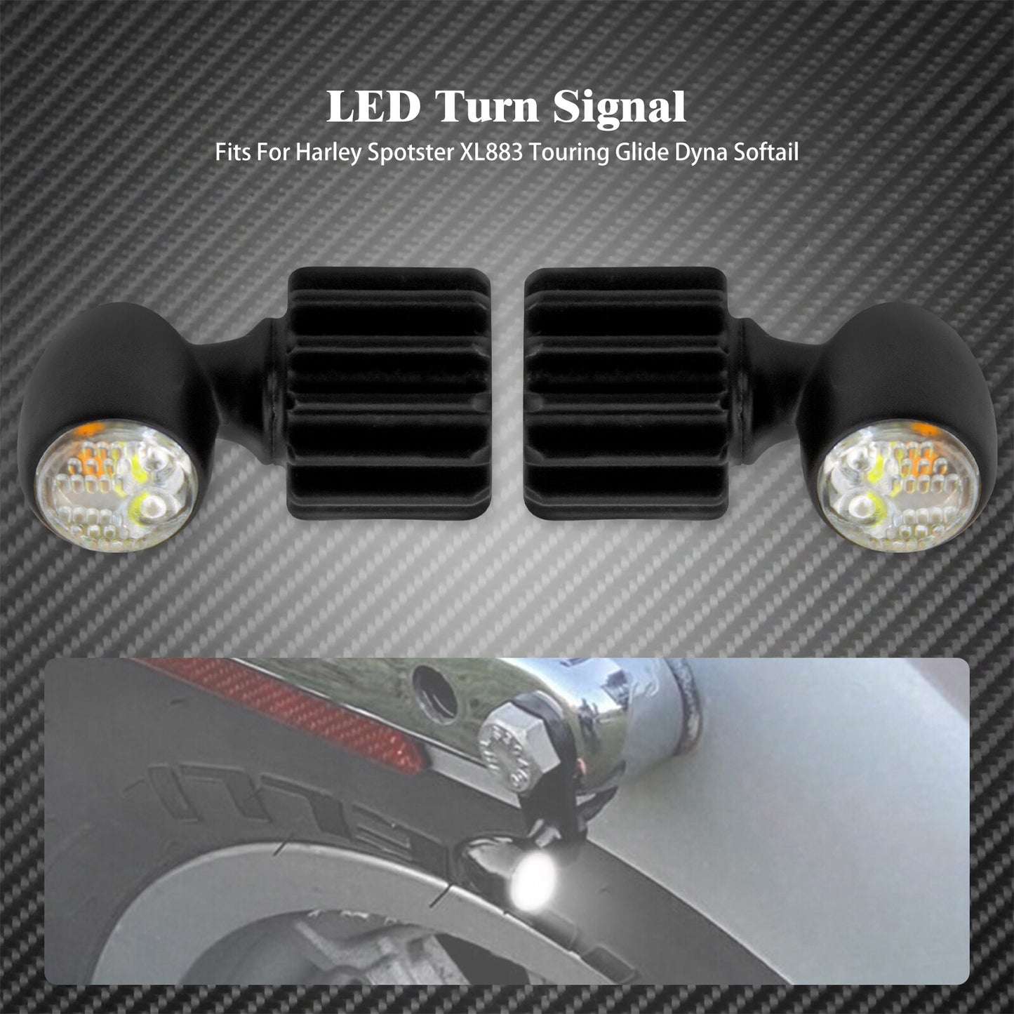 2X Universal for Mini LED Turn Signal Running Indicator Blinker Light Fit for Harley Q