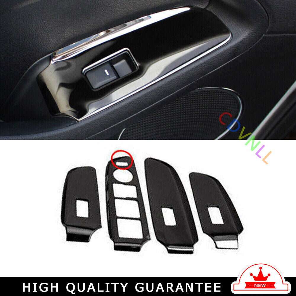 Car Glass Window Lifting Lock Cover Trim for Kia K3 Forte 2014-2018 Black Steel