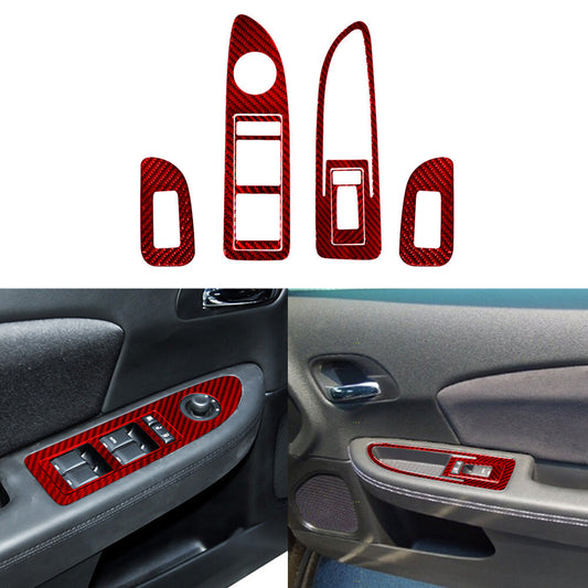 Red Carbon Fiber Central A/C Switch Panel Cover Trim For TUNDRA 2014-2018 v