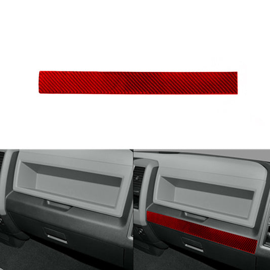Red Carbon Fiber Glove Box Decoration Cover Trim for Dodge for Ram 1500 2009-2012