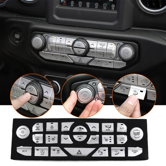 23-PACK Center Console Switch Button Cover Trim for Jeep for Wrangler JL 2018-2023
