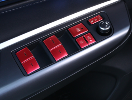 Red Alloy Door Window Lift Button Switch Sticker Trim For 2021-2023 for Toyota Venza
