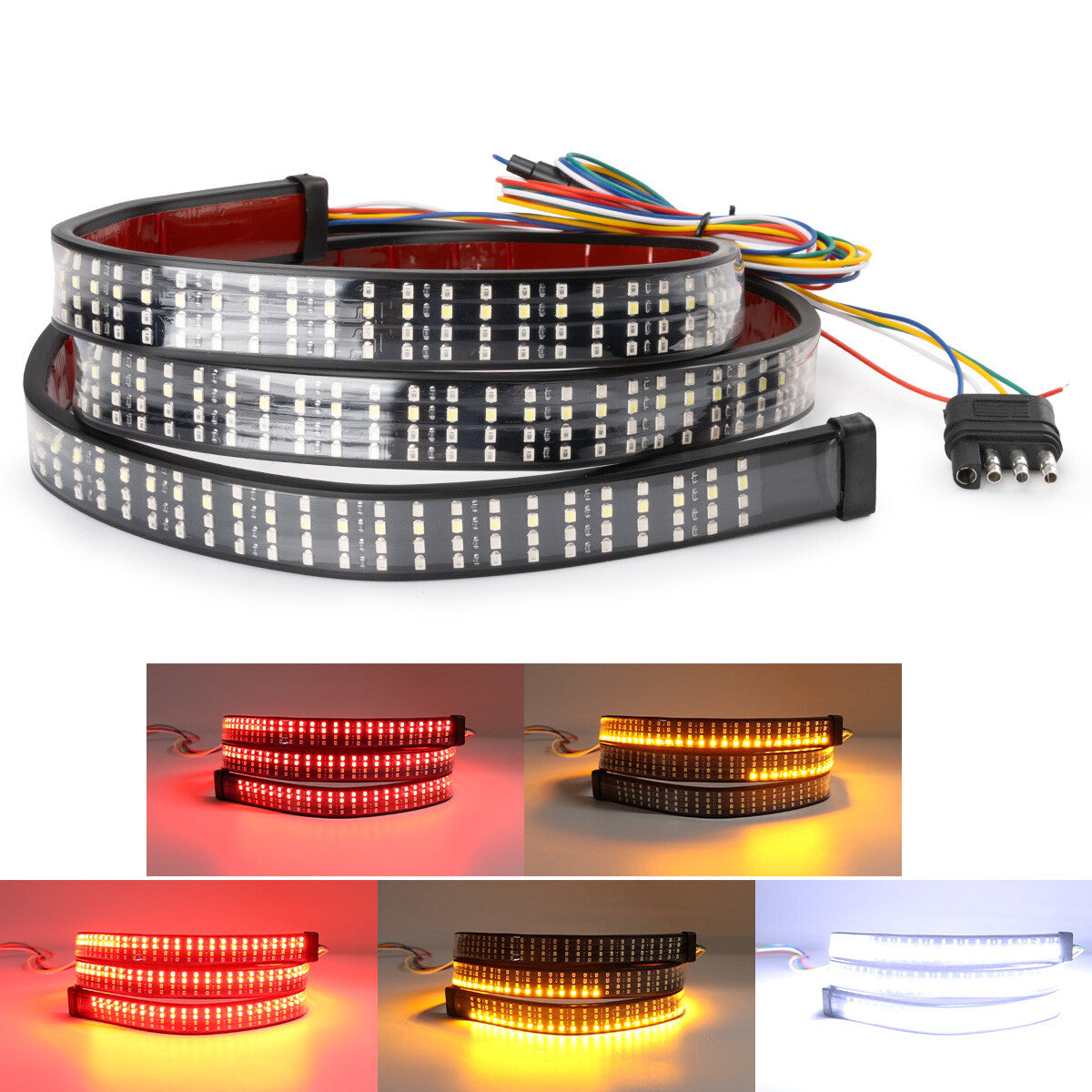 60 4Rows 624 LED Strip Tailgate Light Bar Reverse Brake Signal For Pickup Truck