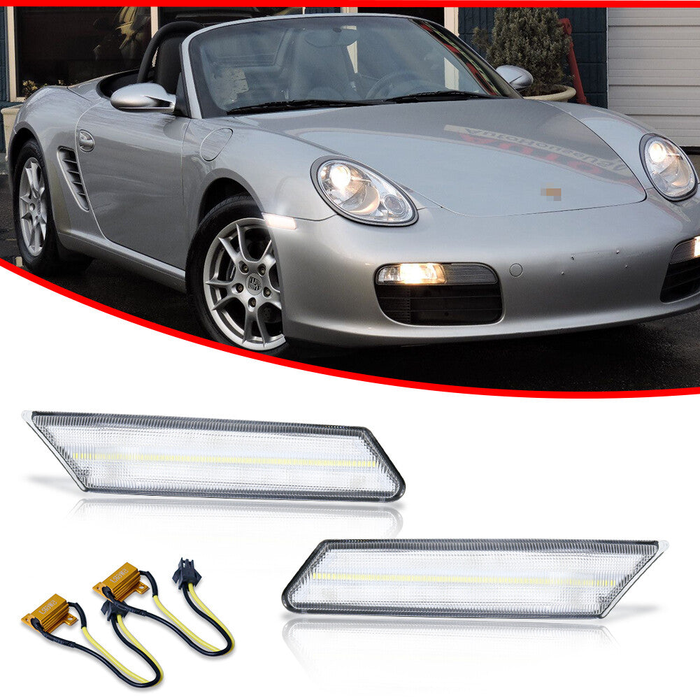 Transparent side marker corner light set for 2005-12 911 997 987 - v