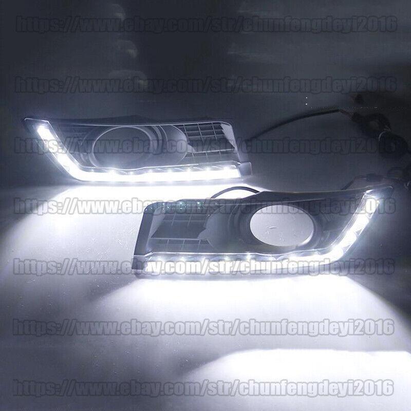 Daytime Running Lights DRL LED Fog Lamp Chrome Cover for Cadillac SRX 2010-2016