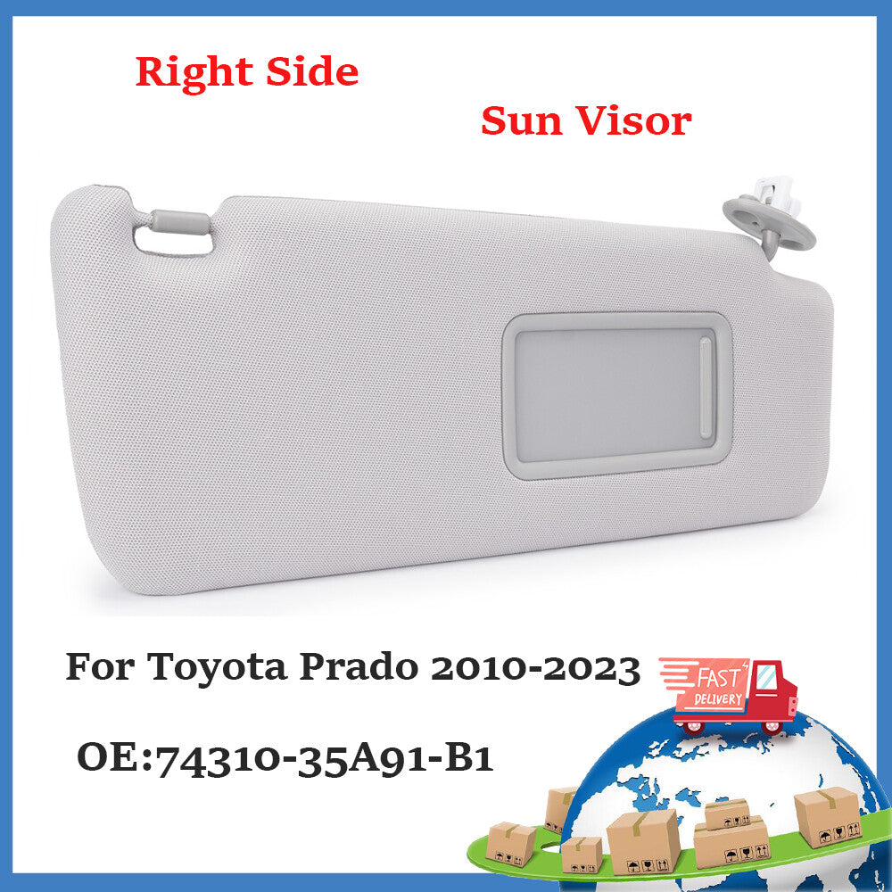 1X 74310-35A91-B1 Sun Visor Right Driver Side Gray for Toyota Prado 2010-2023 AU