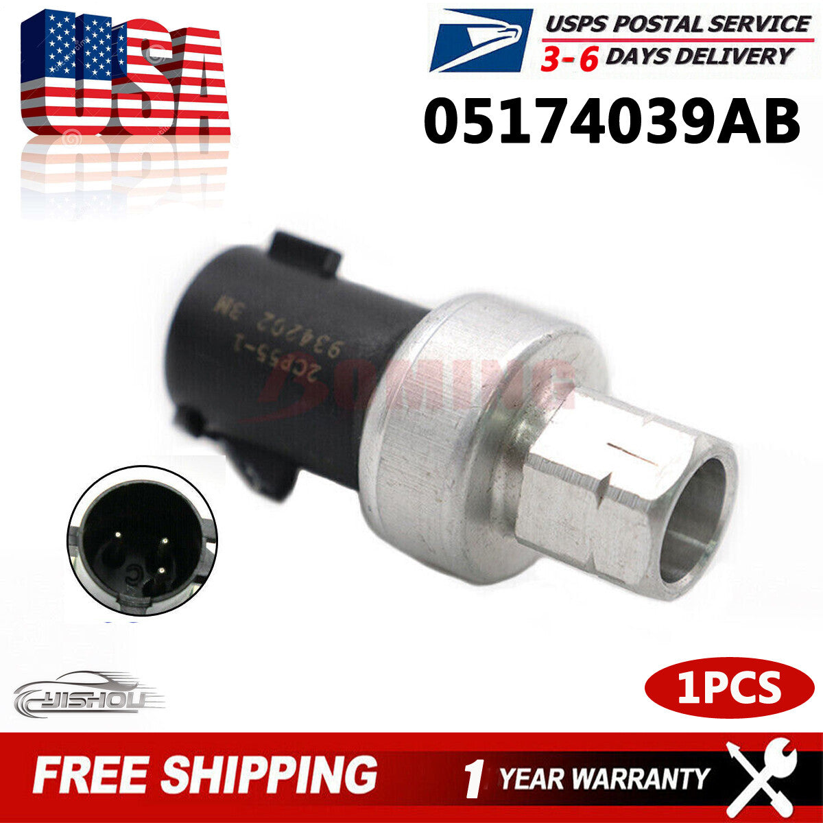 A/C Pressure Transducer Switch 05174039AB for Jeep for Plymouth for Ram for Chrysler for Dodge Q