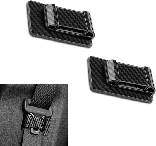 1-2Pcs Carbon Fiber Car for Seat Belt Stabilizer Limiter Auto Interior Universal Q