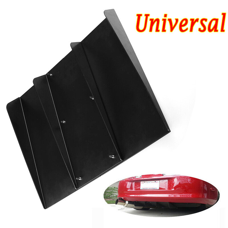Universal 22''x19 ABS textured rear bumper center 4-fin diffuser fin exterior - n