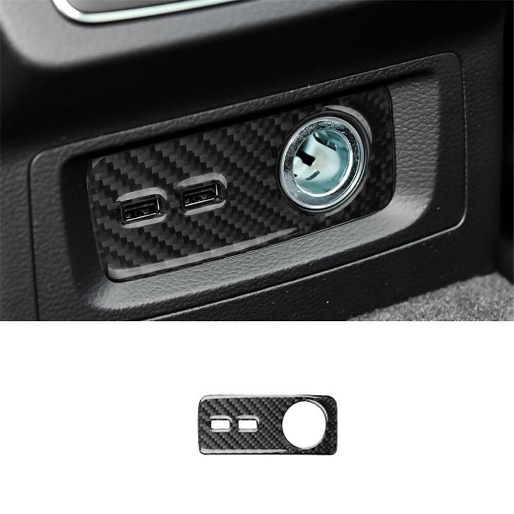 for Audi Q5 2018-2021 Carbon Fiber Interior Rear Cigarette Lighter Cover Trim