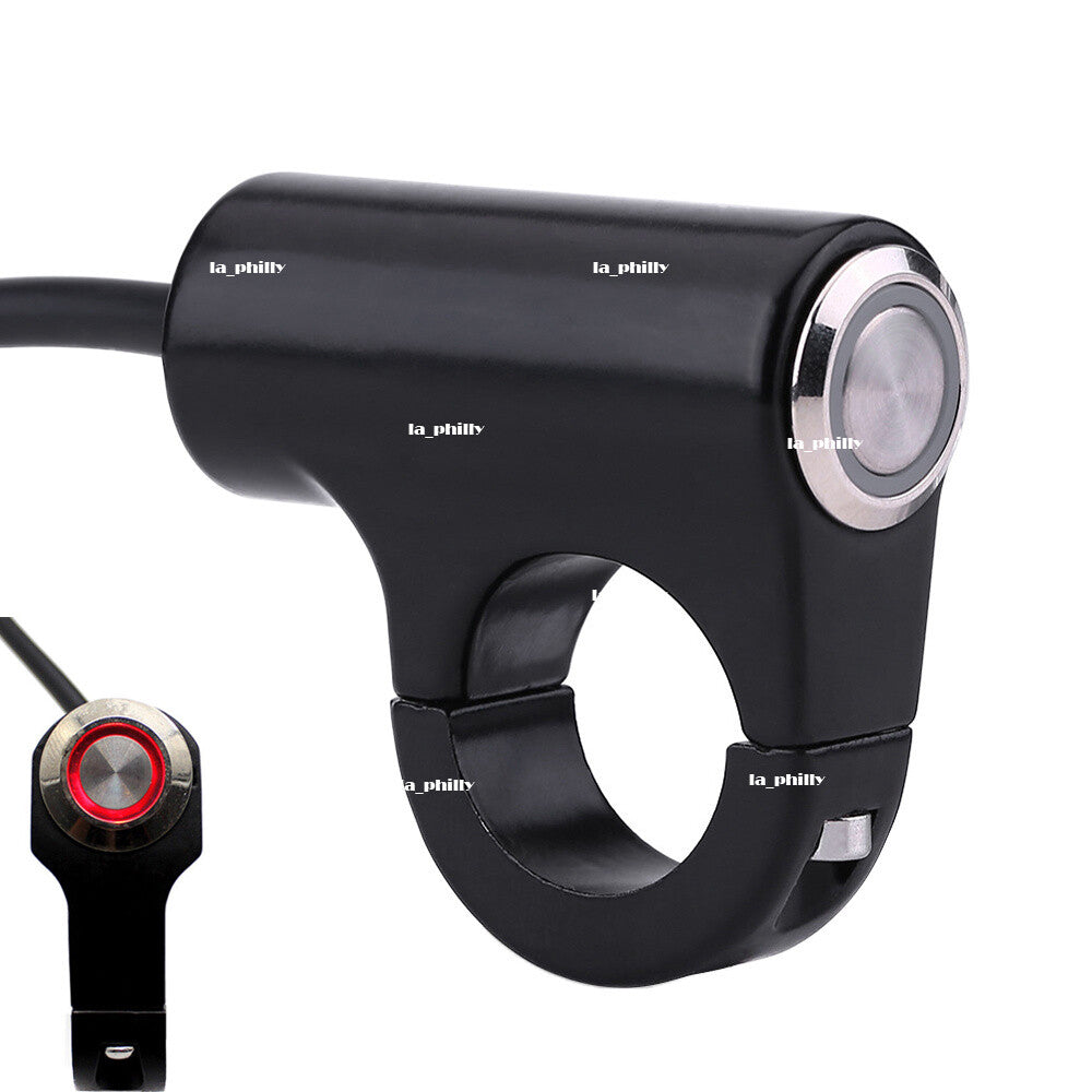 Motorcycle Handlebar Headlamp Hazard Switch Manual-return Button Red Indicator Q
