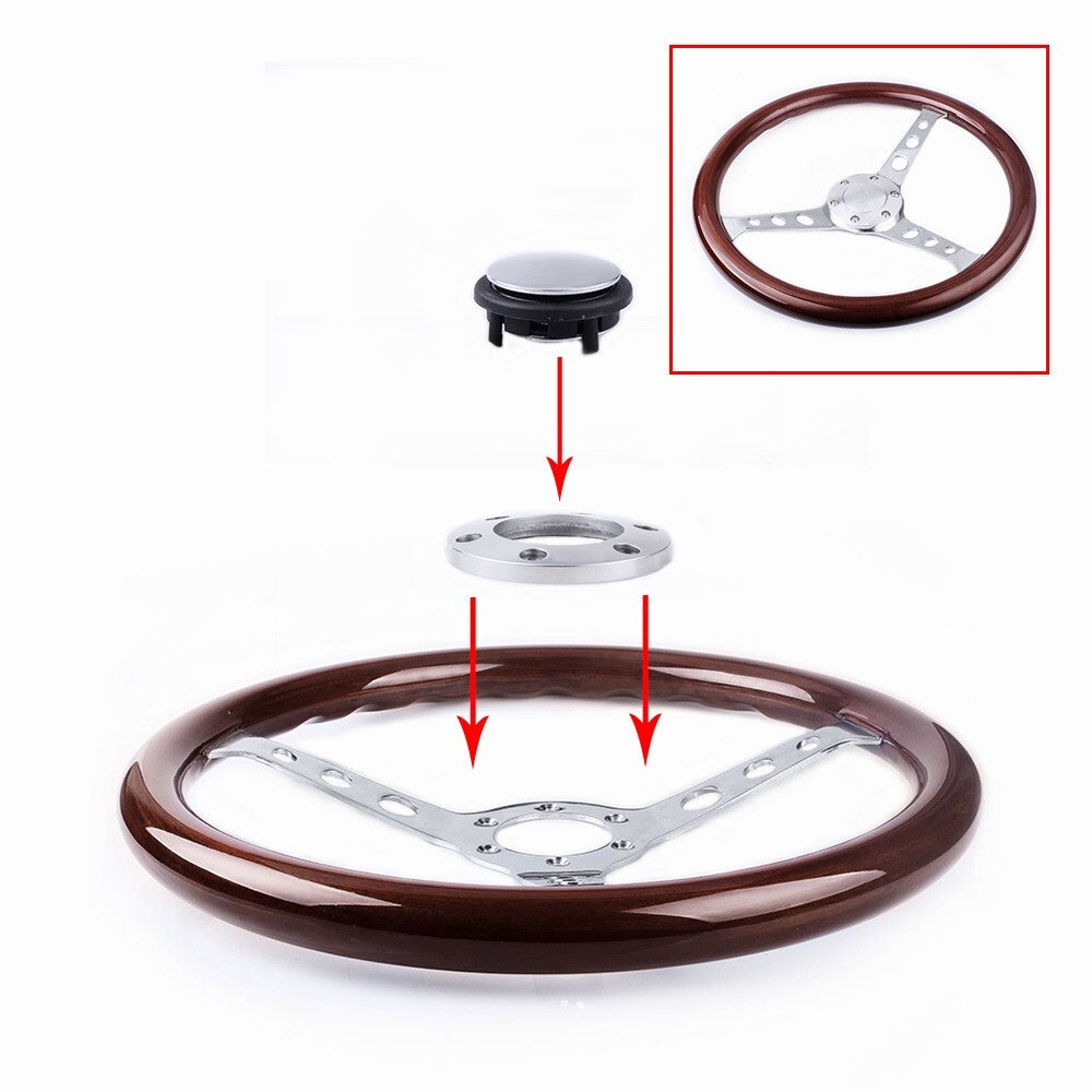 Horn Button and Bolt Kit Set for Grant Classic Style Wood Grain Steering Wheel