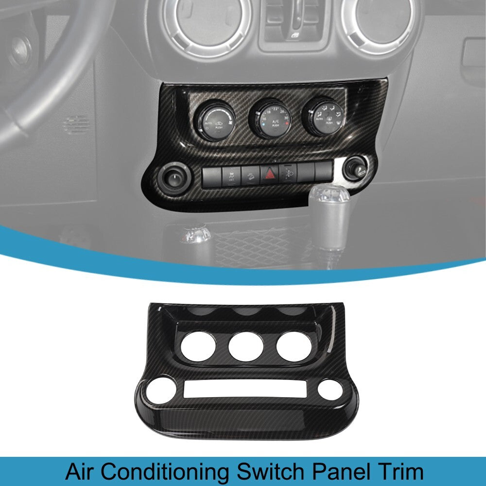 Carbon Fiber Air Conditioning Switch Panel Cover Trim for Jeep for Wrangler JK 11-17
