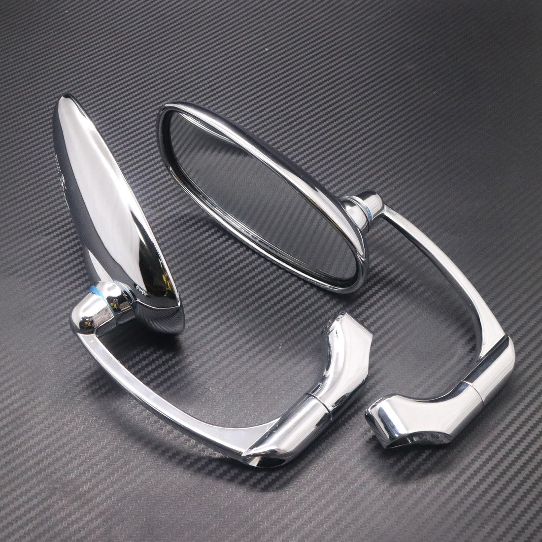 Motorcycle Chrome Retro Oval Rearview Side Mirror For GN/ CG Cafe Racer Custom Q