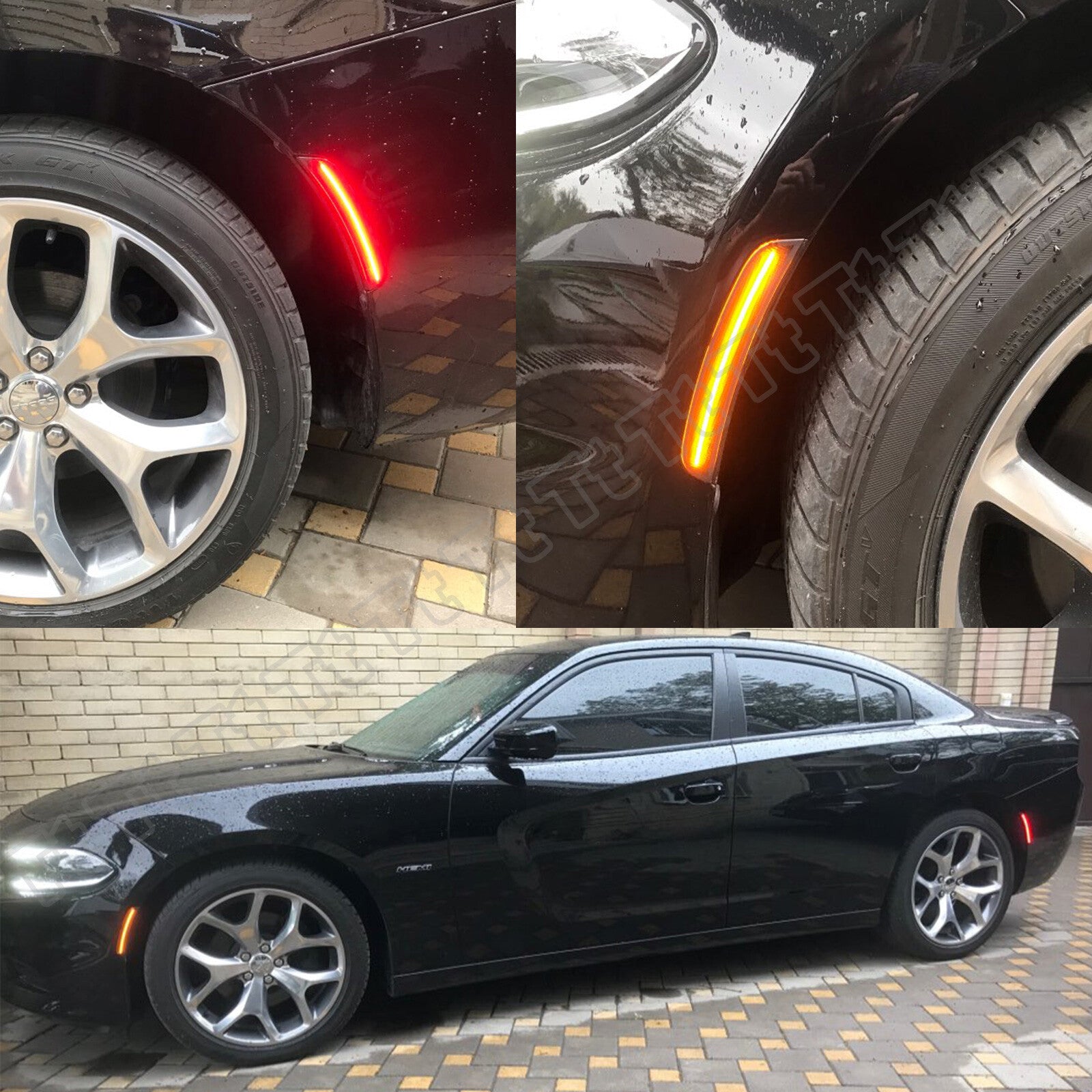 4x suitable for 2015-2022 for Dodge charger smoked front and rear LED side marker lights- v