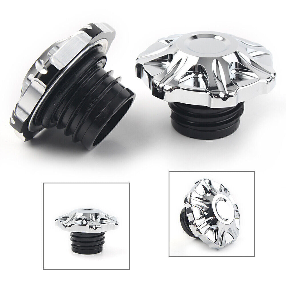 CNC Motorcycle Oil Cap Fuel Gas Tank Cover Fit for Harley Dyna 91-17 FXD Mid-Control Q