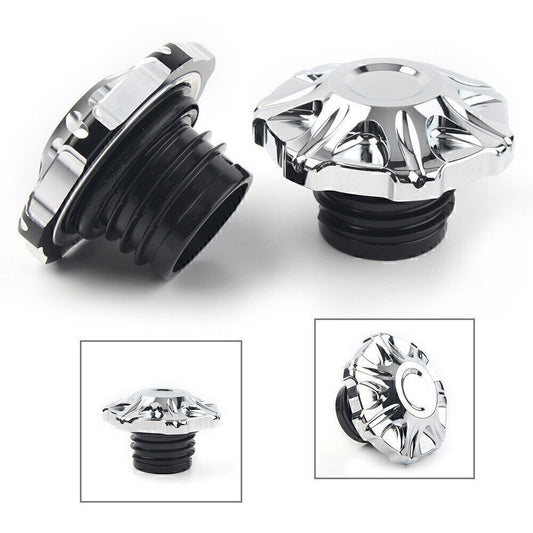 CNC Motorcycle Oil Cap Fuel Gas Tank Cover Fit for Harley Dyna 91-17 FXD Mid-Control Q