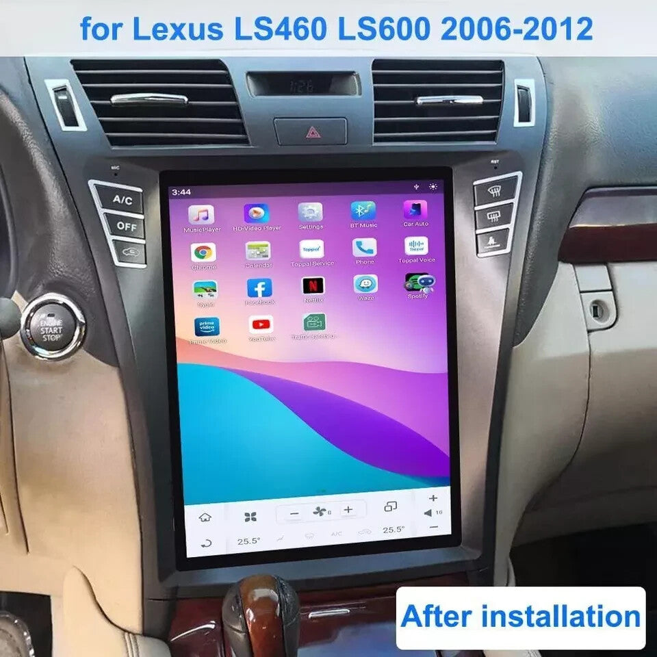 12.1 Android Car Radio for Tesla Vertical Screen Car GPS for Lexus LS460 2006-2012