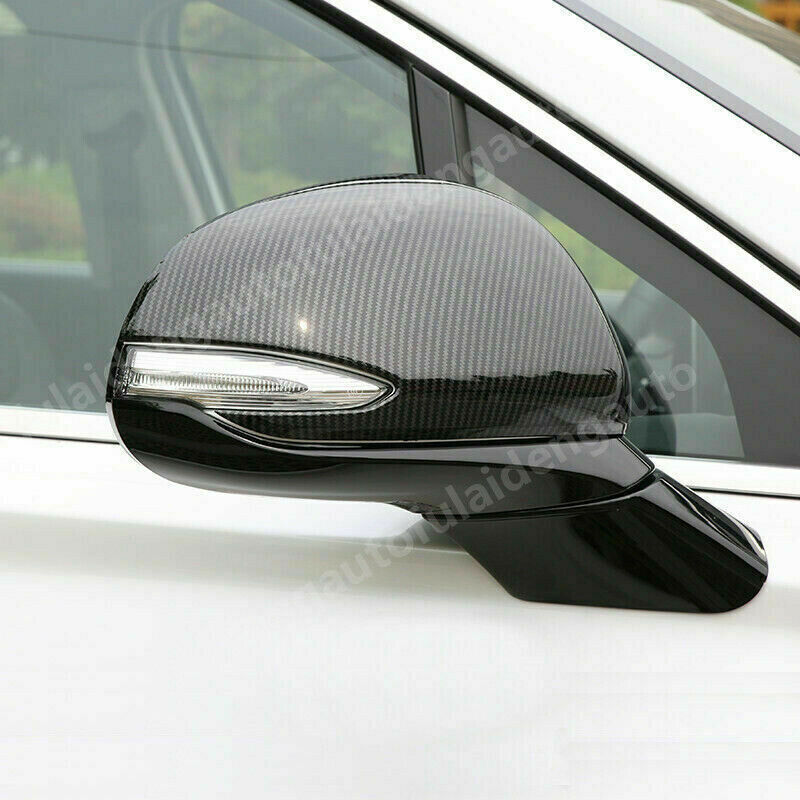2X for hyundai santa fe 2019-2021 Carbon Fiber Rearview Side Door Mirror Cover
